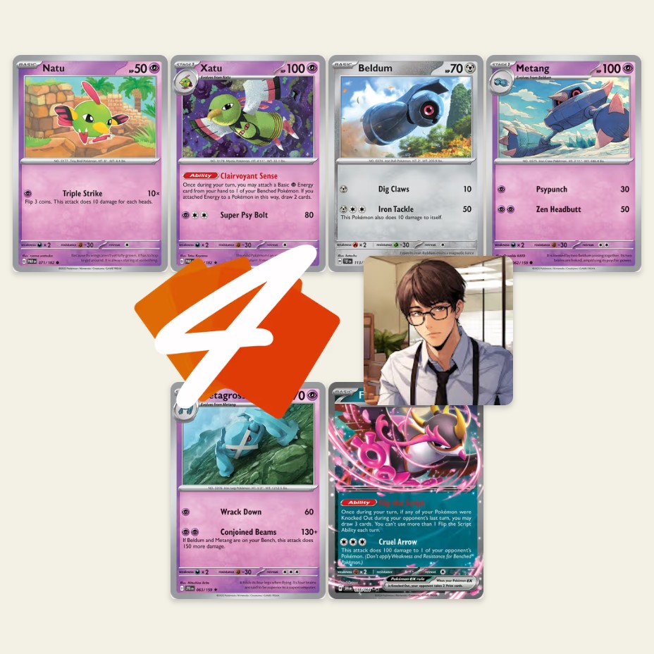 [PTCG] 280 Attack 1-Prizer! Mega Evolution! Phantasmal Flame! Metagross/Dawn Decklist + Gameplay